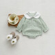 3-18M Baby Long Sleeve Doll Collar Plaid Bodysuit  Baby Clothes   