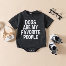 3-24M Baby Letter Print Short Sleeve Bodysuit  Baby Clothing   