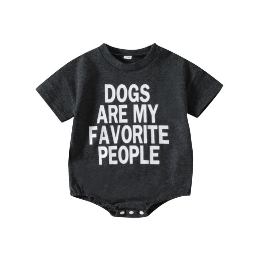 3-24M Baby Letter Print Short Sleeve Bodysuit  Baby Clothing   