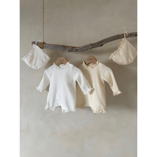 3-24M Baby Solid Color Waffle Jumpsuit  Baby Clothing   