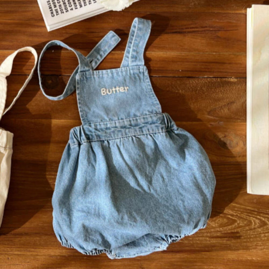 3-18M Baby Letter Denim Overalls  Baby Clothing   