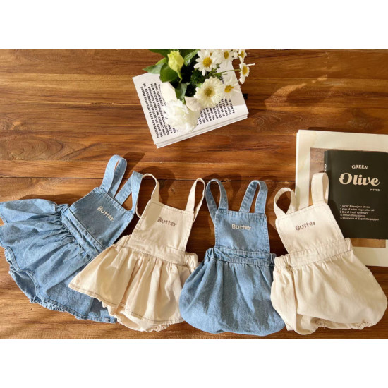 3-18M Baby Letter Denim Overalls  Baby Clothing   