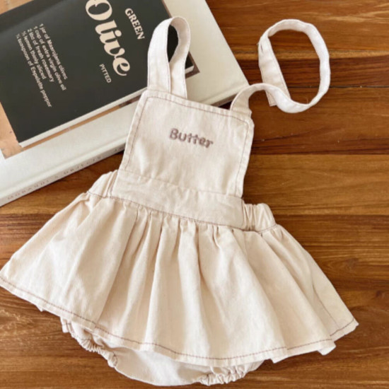 3-18M Baby Letter Denim Suspender Skirts  Baby Clothing   
