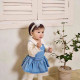 3-18M Baby Letter Denim Suspender Skirts  Baby Clothing   