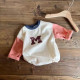 3-18M Baby Spliced Sleeves Round Neck M Letter Bodysuit  Baby Clothing   