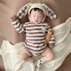 3-18M Baby Striped Pocket Long Sleeve Bodysuit  Girls Clothes   
