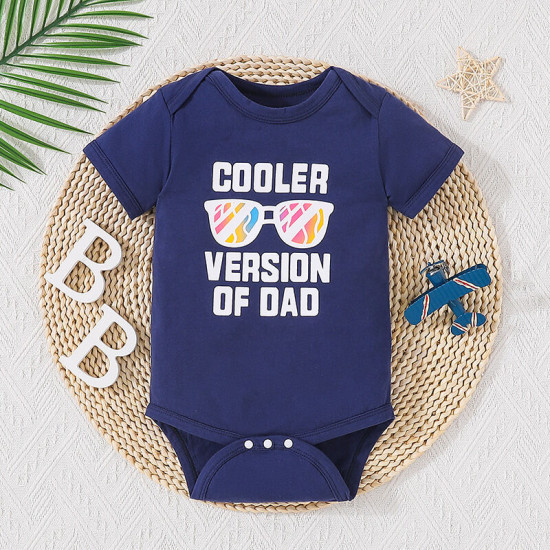0-18M Baby Letter Print Short Sleeve Bodysuit  Baby Boutique Clothing   