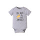 0-18M Baby Letter Print Short Sleeve Gray Bodysuit  Baby Boutique Clothing   