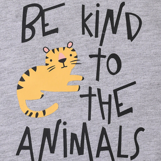 0-18M Baby Letter Print Short Sleeve Gray Bodysuit  Baby Boutique Clothing   