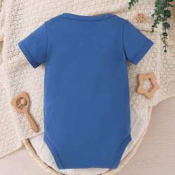 0-18M Baby Letter Print Short Sleeve Bodysuit  Baby Boutique Clothing   
