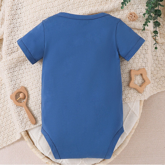 0-18M Baby Letter Print Short Sleeve Bodysuit  Baby Boutique Clothing   