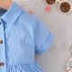 6M-3Y Baby Girls Lapel Single-Breasted Short-Sleeved A-Line Dresses  Baby Clothes   