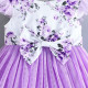 3-24M Baby Girls Flying Sleeve Flower Print Bow Mesh Dresses  Baby Clothes   