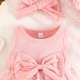 3-24M Baby Girls Bow Mesh Tank Dresses & Headband  Boys Clothing   