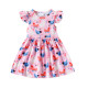 9M-4Y Toddler Girls Flying Sleeve Farm Chicken Print Dresses  Girls Clothes   