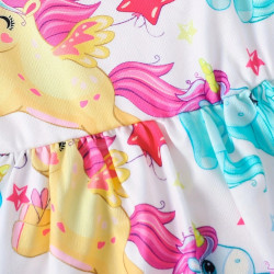 3-24M Baby Girls Sling Cartoon All Over Printed Waist Dresses  Baby Clothes   