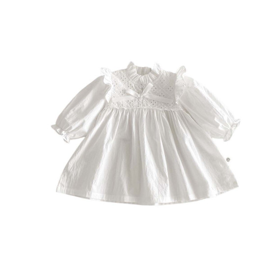 3-24M Baby Girls White Long-Sleeved Baby Doll Collar Bodysuit Or Dresses Sisters Outfit  Baby Clothes   