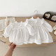 3-24M Baby Girls White Long-Sleeved Baby Doll Collar Bodysuit Or Dresses Sisters Outfit  Baby Clothes   