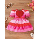 3M-3Y Baby Girls Striped Heart Puff Sleeve Dresses  Baby Clothes   