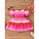 3M-3Y Baby Girls Striped Heart Puff Sleeve Dresses  Baby Clothes   