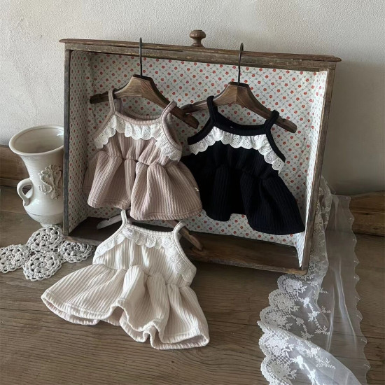 3-24M Baby Girls Lace Waist-Skimming Camisole Dresses  Baby Clothing   