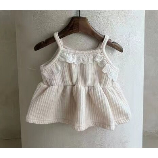 3-24M Baby Girls Lace Waist-Skimming Camisole Dresses  Baby Clothing   