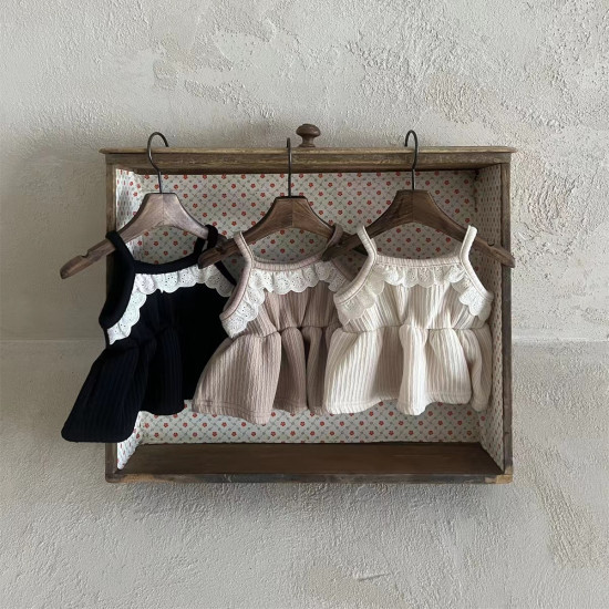 3-24M Baby Girls Lace Waist-Skimming Camisole Dresses  Baby Clothing   