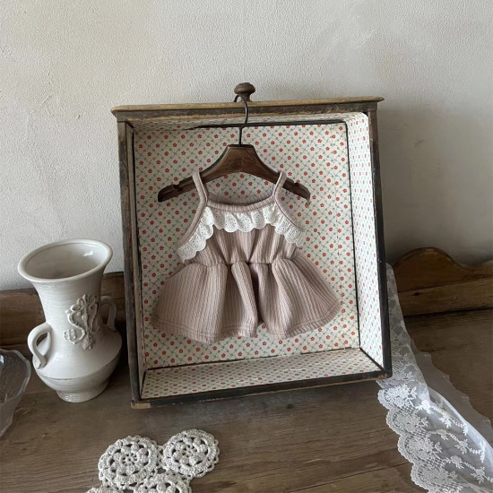 3-24M Baby Girls Lace Waist-Skimming Camisole Dresses  Baby Clothing   