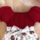 9M-4Y Toddler Girls Sets Flower Smocked Puff Sleeve Dresses With Belt  Girls Clothes   