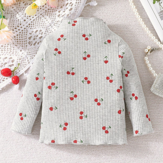 6M-3Y Baby Girls Cherry Print Tops Three-Piece Set  Baby Clothes   
