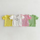 3-24M Baby Girls Agaric Edge Letter Embroidery Tops  Baby Clothing   