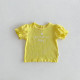 3-24M Baby Girls Agaric Edge Letter Embroidery Tops  Baby Clothing   