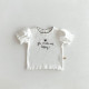 3-24M Baby Girls Agaric Edge Letter Embroidery Tops  Baby Clothing   