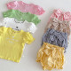3-24M Baby Girls Agaric Edge Letter Embroidery Tops  Baby Clothing   