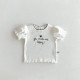 3-24M Baby Girls Agaric Edge Letter Embroidery Tops  Baby Clothing   