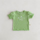 3-24M Baby Girls Agaric Edge Letter Embroidery Tops  Baby Clothing   