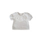 3-24M Baby Large Lace Collar Embroidered Flower Puff Sleeved Tops  Baby Clothes   
