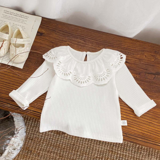 3-18M Baby Floral Bunny Print Doll Collar Bottoming Shirts  Baby Clothing   