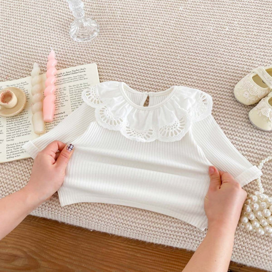 3-18M Baby Floral Bunny Print Doll Collar Bottoming Shirts  Baby Clothing   