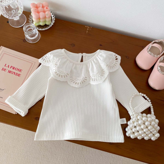 3-18M Baby Floral Bunny Print Doll Collar Bottoming Shirts  Baby Clothing   