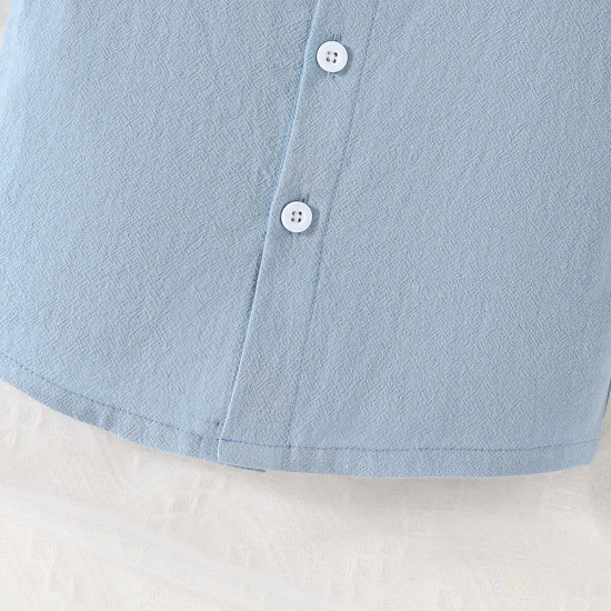 6M-3Y Baby Boys Round Neck Single-Breasted Three-Piece Tops ​ Baby Clothes   