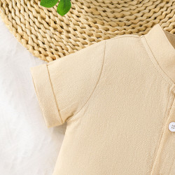 6M-3Y Baby Boys Round Neck Single-Breasted Three-Piece Tops ​ Baby Clothes   