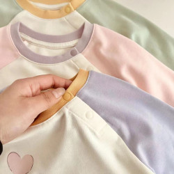 3-24M Baby Cartoon Animal Contrast Long Sleeve Tops  Baby Clothing   