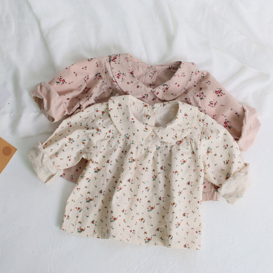 3-24M Baby Doll Lapel Floral Shirts  Baby Clothing   