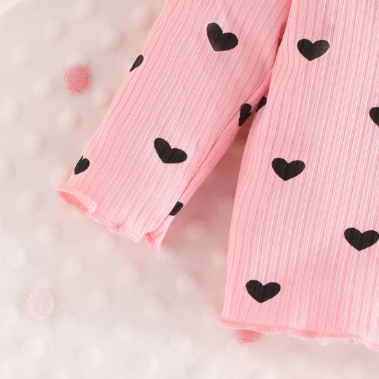 3-24M Baby Love Heart Ribbed 3-Pack Tops  Baby Clothing   