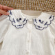3-24M Baby Girls Embroidered Lapel Long Sleeve Shirts  Baby Clothing   