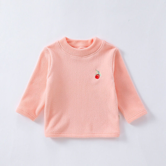 6-24M Baby Fruit Embroidery Half Turtleneck Long Sleeve Bottoming Tops  Baby Clothes   