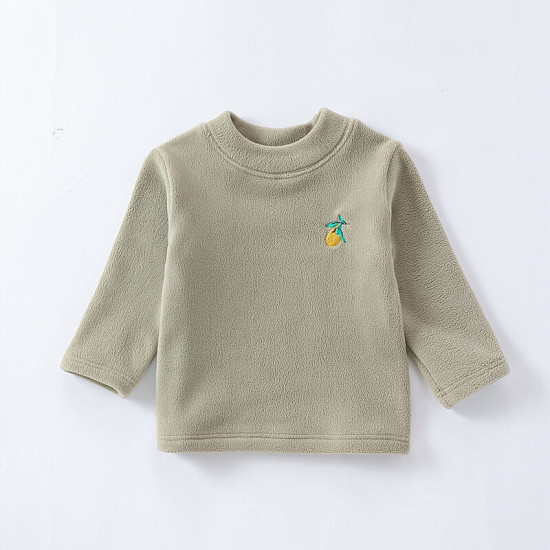 6-24M Baby Fruit Embroidery Half Turtleneck Long Sleeve Bottoming Tops  Baby Clothes   