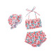 3-24M Baby Girls Bow Halterneck Lace-Up Three-Piece Swimsuit Set  Baby Clothes   