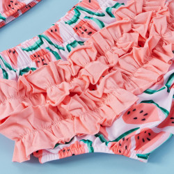 3-24M Baby Girls Bow Halterneck Lace-Up Three-Piece Swimsuit Set  Baby Clothes   